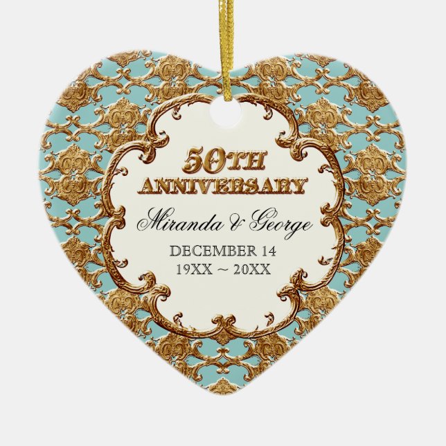 Ornamento dorado francés de natación para 50 años (Frente)