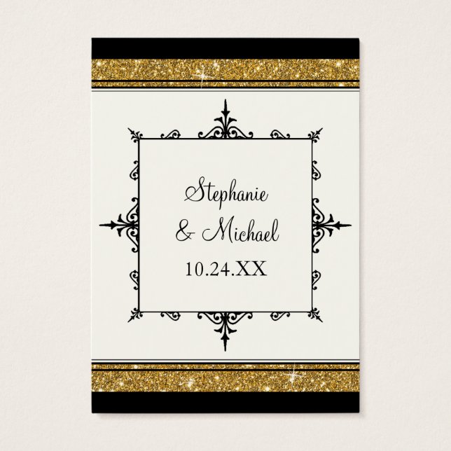 Ornamento dorado Purpurina Clásico a rayas (Atrás)