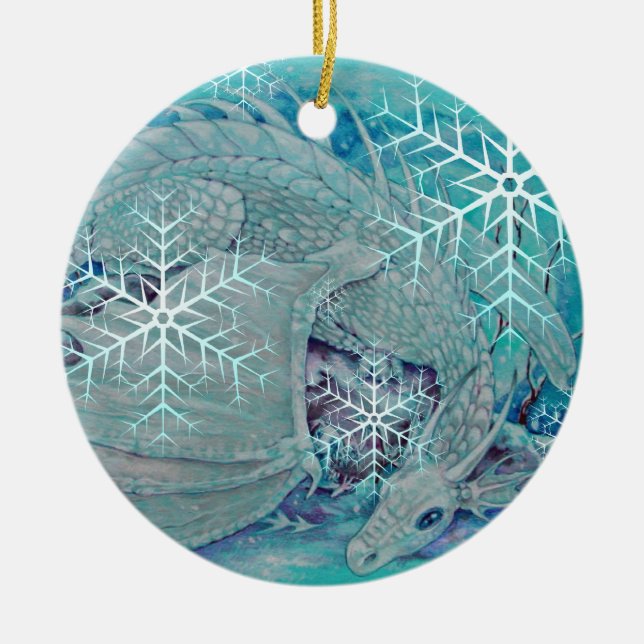 Ornamento - dragón del invierno del día de fiesta (Frente)