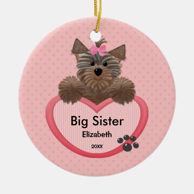 Ornamento dulce del navidad de la hermana grande (Frente)