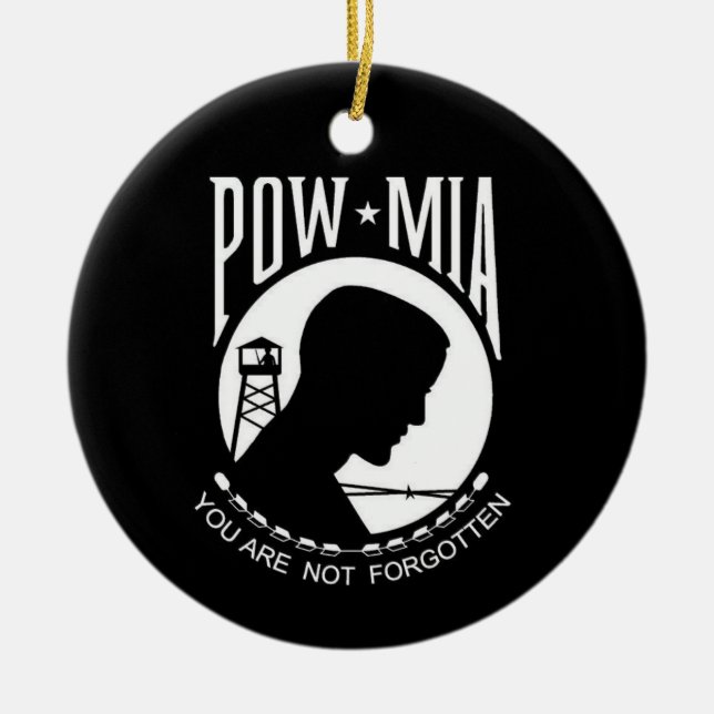 Ornamento echado a un lado doble del KRW POW/MIA (Frente)