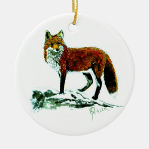 Ornamento echado a un lado doble rojo del Fox