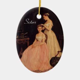 Ornamento elegante de las hermanas del vintage