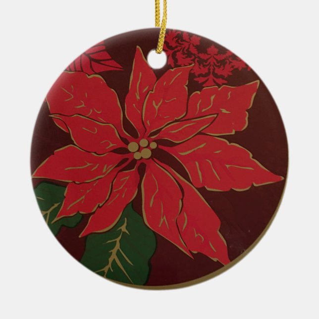 Ornamento elegante de Poinsettia (Frente)