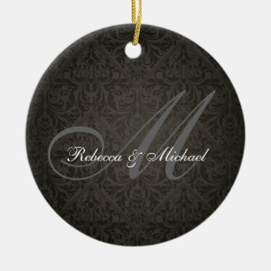 Ornamento elegante del monograma de Damasked