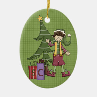 Ornamento Elf Cerámico de Navidad