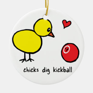 Ornamento - empuje Kickball de los polluelos