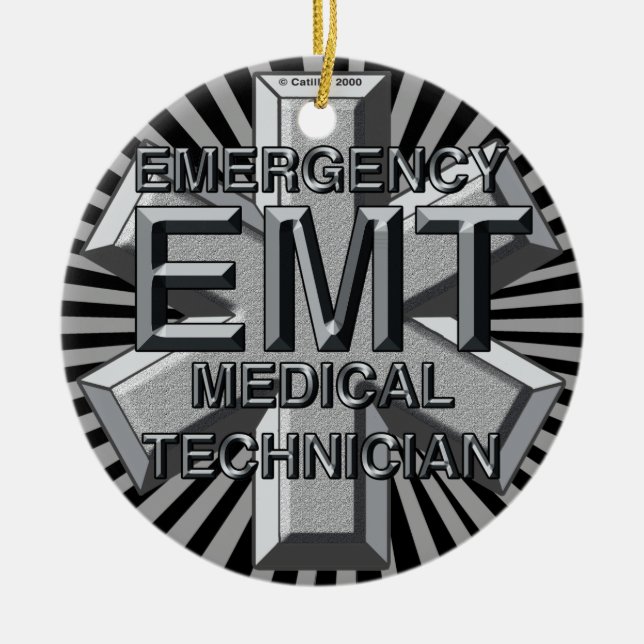 Ornamento EMT con logotipo gris (Frente)