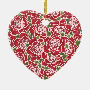 Ornamento en forma de corazón bonito: Patrón de ro