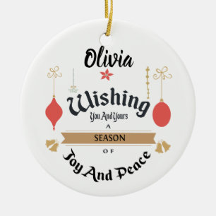 Ornamento encantado Editable del navidad