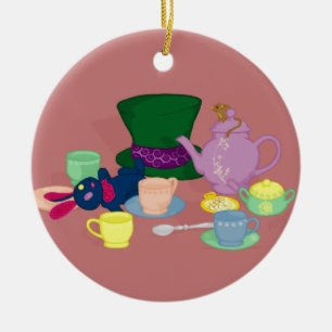 Ornamento enojado de la fiesta del té