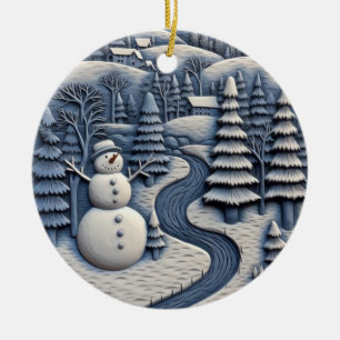 Ornamento escarpado de invierno de Snowman