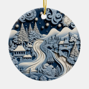 Ornamento Escenario De Winter Wonderland