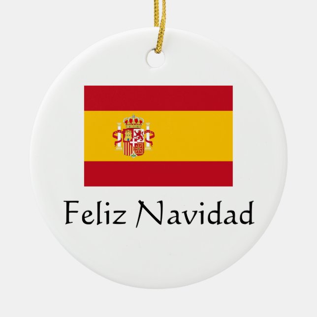 Ornamento español de Feliz Navidad (Frente)