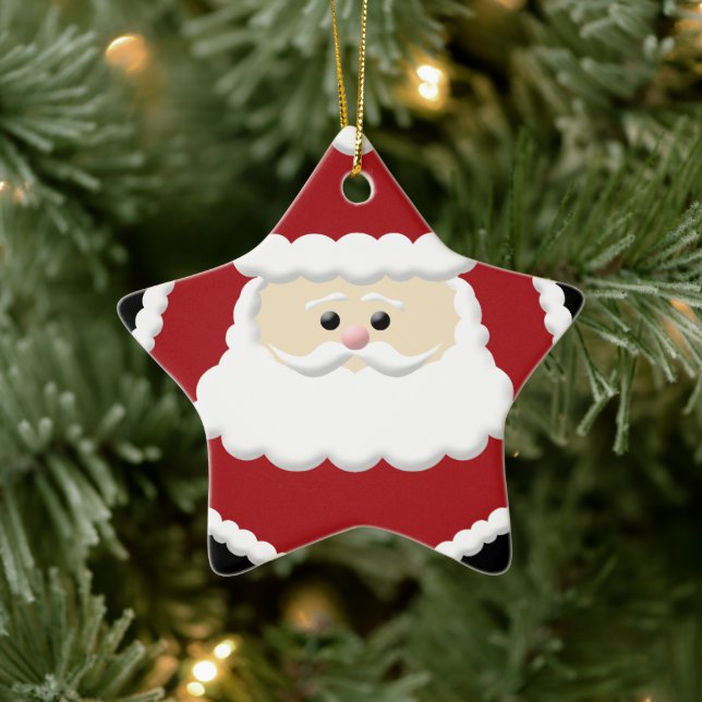 Ornamento estelar Cute Santa Claus (Árbol)