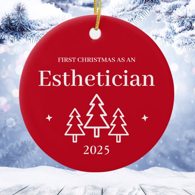 Ornamento Estético de Navidad Roja (Esthetician Red Christmas Ornament
)