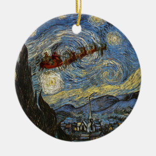 Ornamento estrellado de la noche de navidad