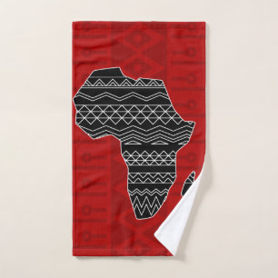Ornamento ético africano negro y rojo N9