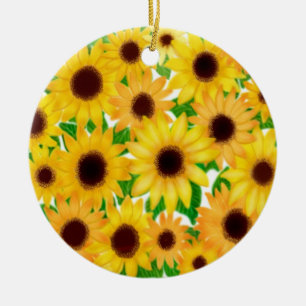 Ornamento europeo alegre de los girasoles