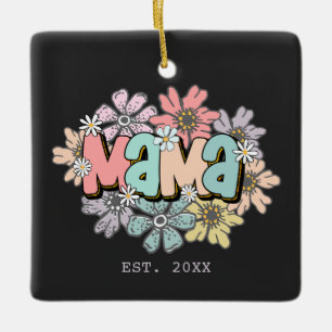 Ornamento exclusivo de mamá regalo retro floral ma