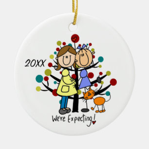 Ornamento expectante del día de fiesta del gato de