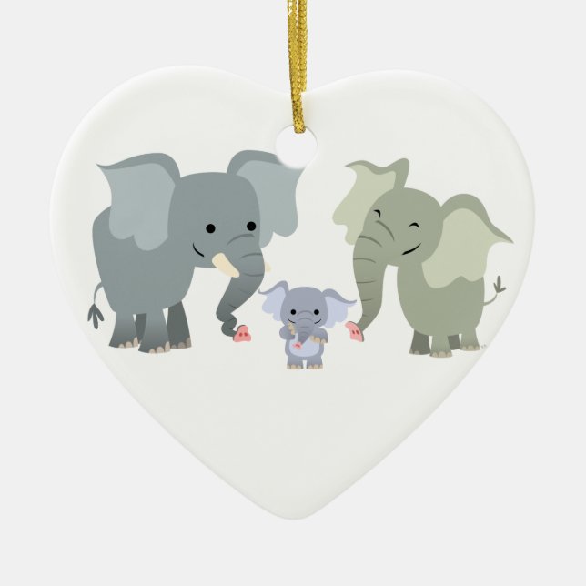 Ornamento familiar de elefante Personalizado lindo (Frente)