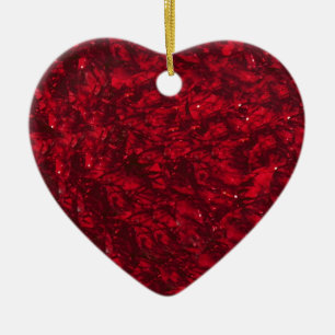Ornamento feliz de corazón rojo de vacaciones