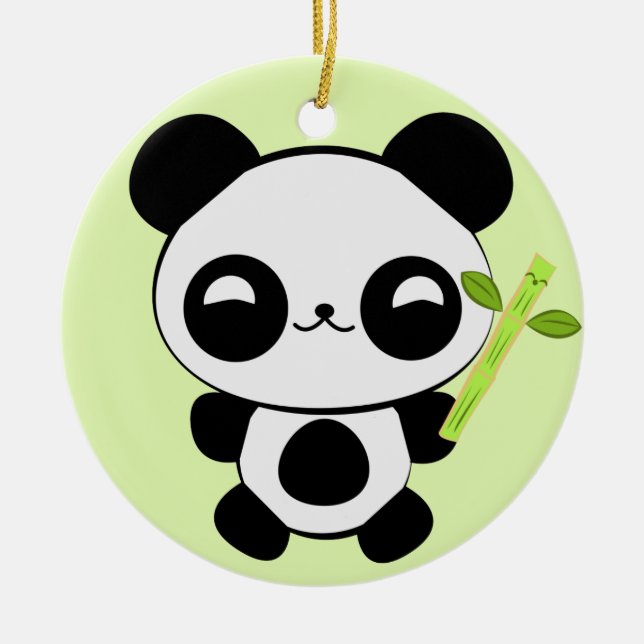 Ornamento feliz de la panda del bebé (Frente)