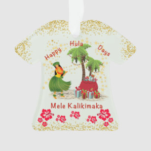 Ornamento feliz de los días de hula 2 camisetas