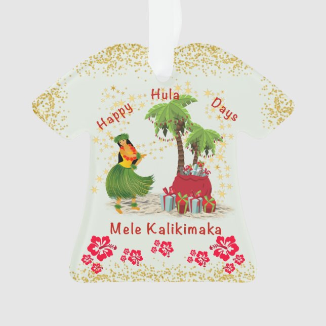Ornamento feliz de los días de hula 2 camisetas (Anverso)