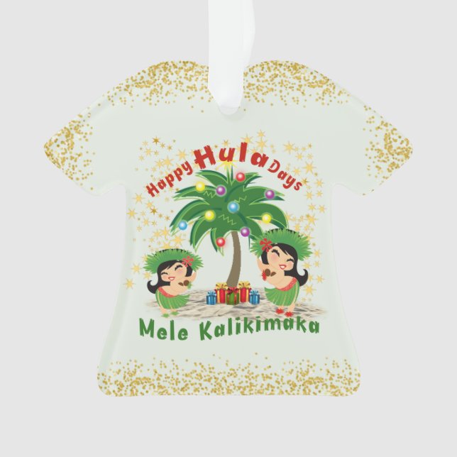 Ornamento feliz de los días de hula 3 camisetas (Anverso)