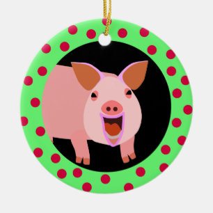Ornamento feliz del día de fiesta del cerdo
