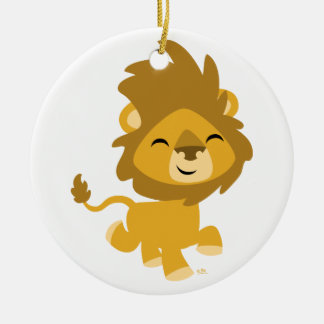 Ornamento feliz lindo del león del dibujo animado