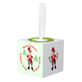 Ornamento - Feliz Papá Noel y Árbol