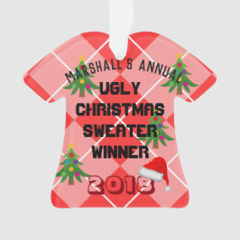 Ornamento feo del premio del suéter del navidad
