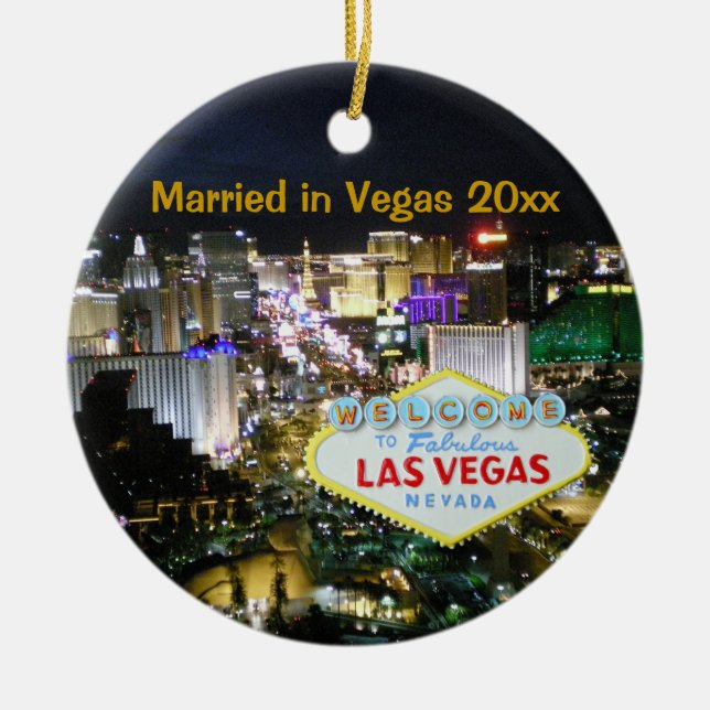 Ornamento feriado Boda de Las Vegas (Frente)
