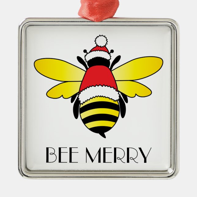 Ornamento feriado de Bee Merry (Frente)