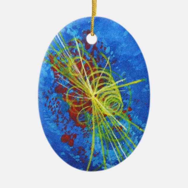 Ornamento feriado de Higgs Boson Porcelain (Frente)
