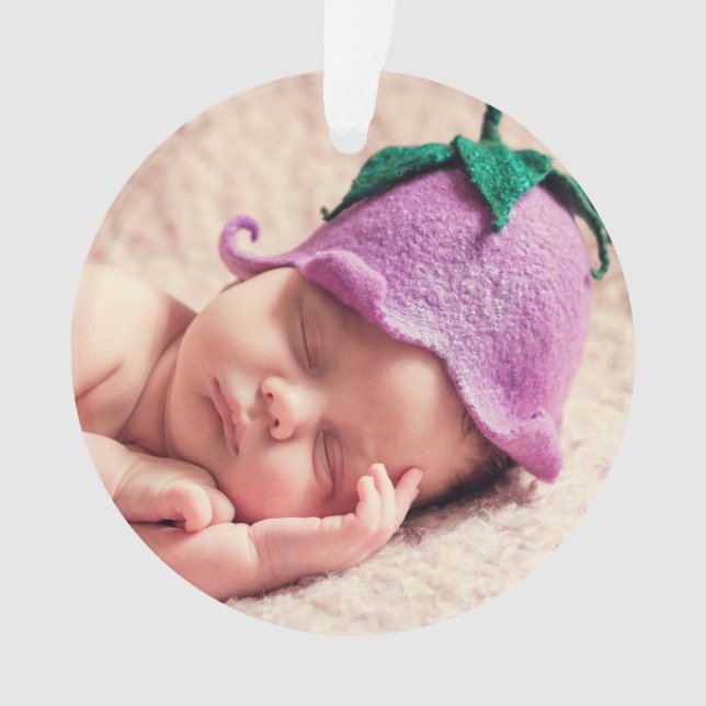 Ornamento feriado familiar de dos fotos (Anverso)