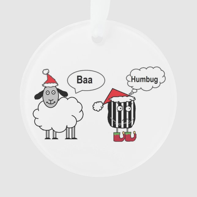 Ornamento festivo de Baa Humbug divertido (Anverso)