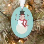 Ornamento festivo de fotos de Snowman con danza di<br><div class="desc">Coloque su foto favorita dentro de este divertido adorno navideño de muñecos de nieve para una forma festiva y humorística de decorar su árbol. Es gracioso y lindo y te traerá risas alegres durante tu intercambio de regalos. El perfecto regalo de chistes para la familia y los amigos.</div>