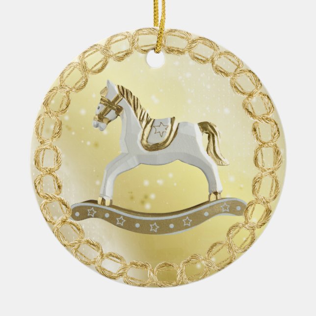 Ornamento festivo del caballo mecedora hermoso del (Frente)