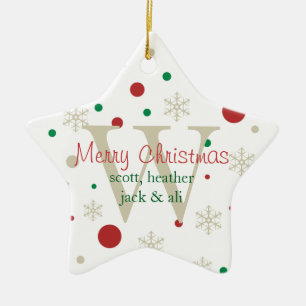 Ornamento festivo del monograma de Personlized