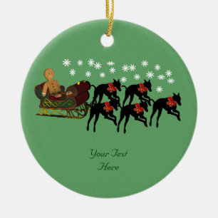 Ornamento festivo Greyhounds Sleigh Cute