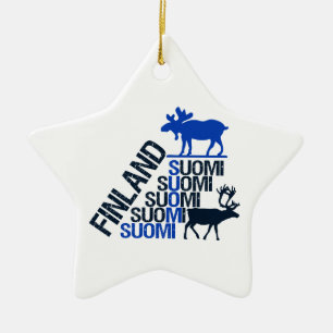 Ornamento finlandés de Moose & Reindeer - personal