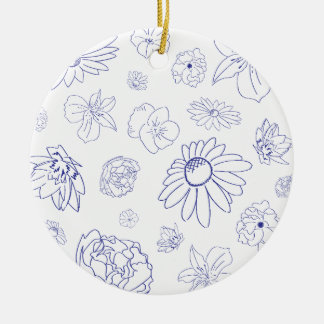 Ornamento floral azul
