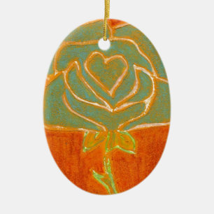 Ornamento floral "Corazón Rosa #4"