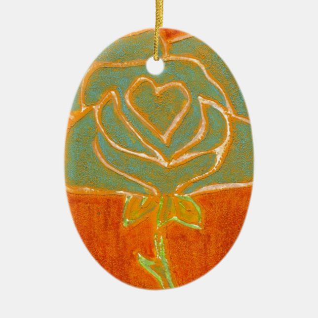 Ornamento floral "Corazón Rosa #4" (Frente)