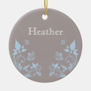 Ornamento floral de la mariposa azul