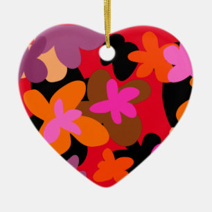 Ornamento floral de navidad de corazón